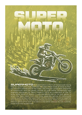 Super Moto Motorcycle Racing Poster