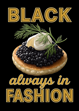 Black Caviar on Blini Always in Fashion Caviar