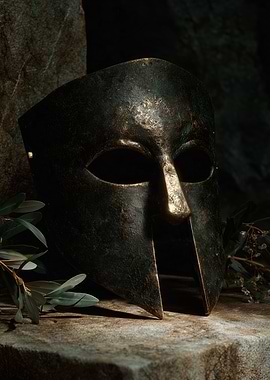 Ancient Warrior Mask Still Life