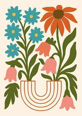 Floral Still Life with Rainbow Vase