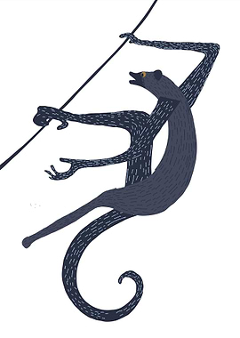 Abstract Animal on Rope Illustration
