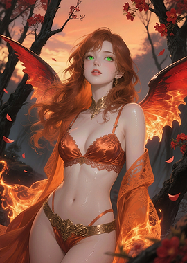 Captivating Auburn Seraph in an Enchanted Forest
