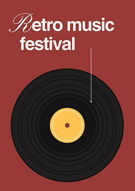 Retro Music Festival Vinyl Record Poster