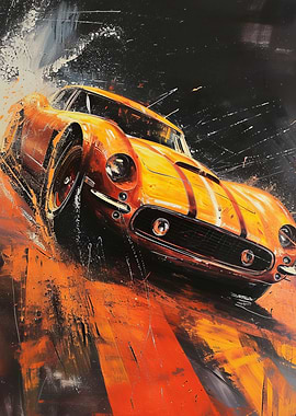 Orange Classic Car Painting