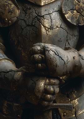 Cracked Knight Armor with Sword
