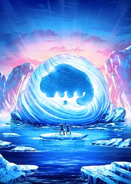 Appa and Aang in an Iceberg
