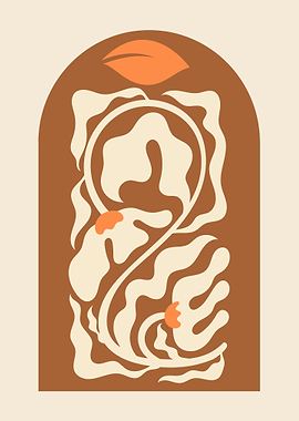 Abstract Floral Archway Illustration