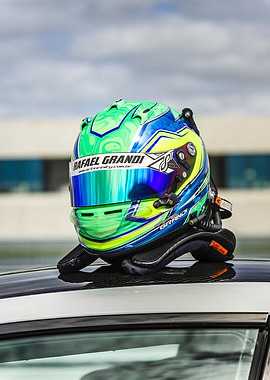 Rafael Grandi Racing Helmet on Car