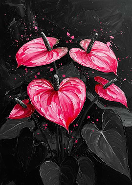Anthurium Flowers Painting
