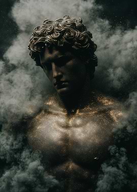 Classical Statue in Smoke