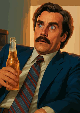 Ron Burgundy with Beer