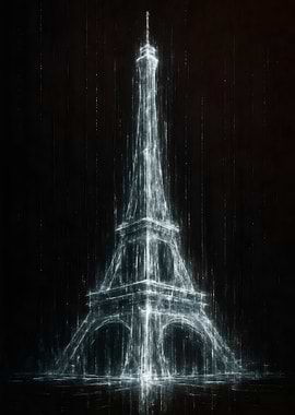 Eiffel Tower Light Glitch Art
