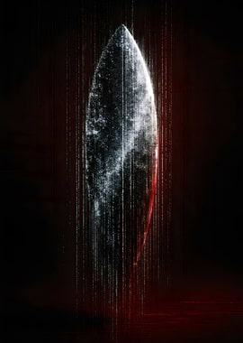 Luminous Surfboard Glitch Art