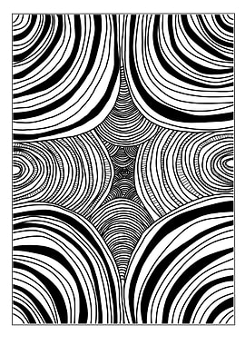 doodle Abstract Black and White Line Art