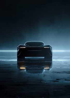 Futuristic Car in Dark Environment