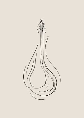 Sitar Line Art