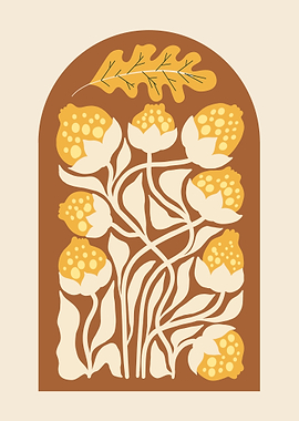 Floral Illustration in Earth Tones