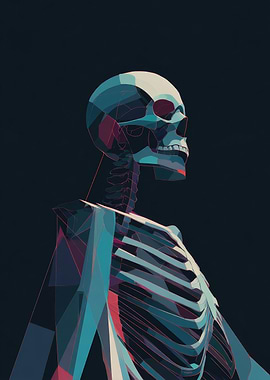 Geometric Skeleton Illustration | Modern Skeleton Art
