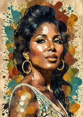 Toni Braxton Watercolor Portrait