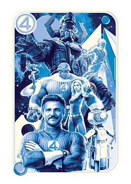 Blue Monochromatic Fantastic Four First Steps Collage