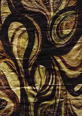 Abstract Gold and Black Swirls