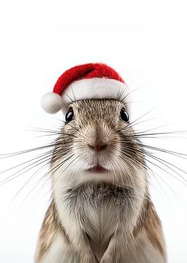 Gerbil with Santa Hat