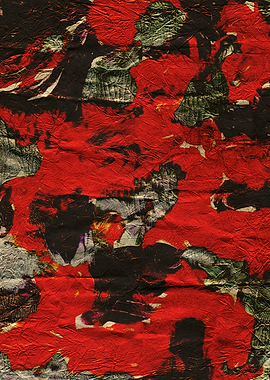 Abstract Red and Black Textures on Paper