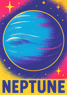 Colorful Neptune Planet Art