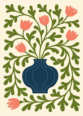 Floral Vase Illustration