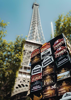 Eiffel Tower and Paris Souvenir Stand