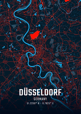 Düsseldorf City Map