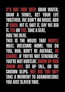 Motivational Text Art on Black