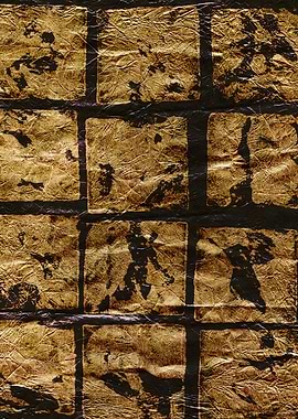 Abstract Gold and Black Square Pattern