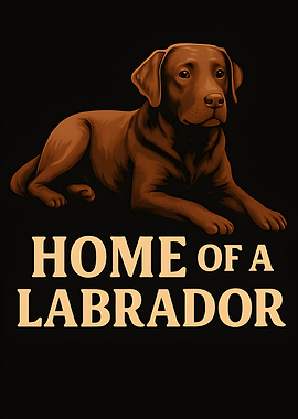 Home of a Labrador Illustration - Heartfelt Dog Wall Art