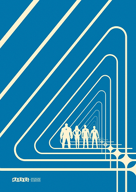 The Fanastic Four First Steps Minimalistic Graphic 4 Theatrical Poster