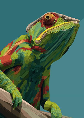Colorful Chameleon Illustration