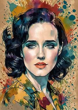 Rachel Brosnahan Watercolor Portrait