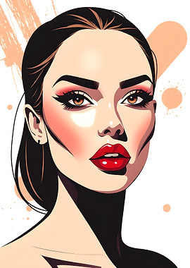 Glamorous Woman Portrait with Bold Makeup