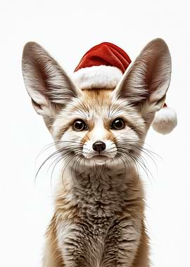 Christmas Fennec Fox Portrait