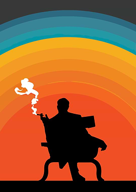 Silhouette of a man smoking cigar