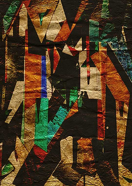 Abstract Geometric Art on Textured Background