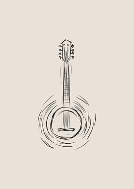 Banjo Line Art