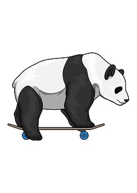 Panda Skater Skateboard