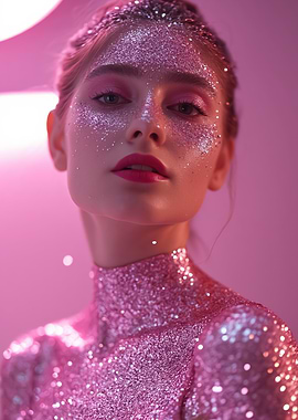 Glittering Pink Portrait