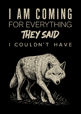 Wolf and Motivational Text Art