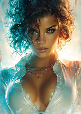 Portrait of a Woman with Blue Eyes