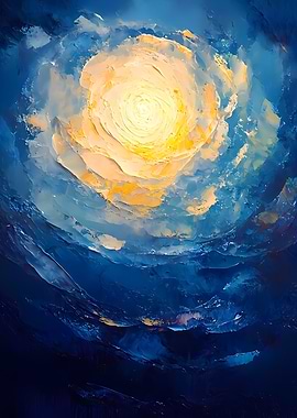 Abstract Blue and Yellow Swirl