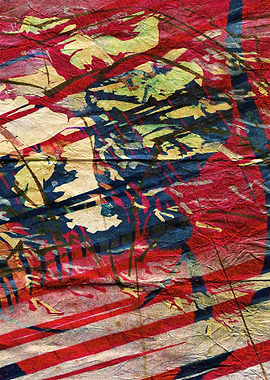 Nature's Absence Abstract Red, Blue, and Yellow Art