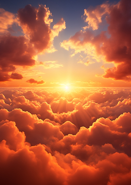 Golden Sunset Above the Clouds