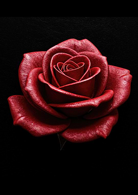 Velvet Red Rose on Black